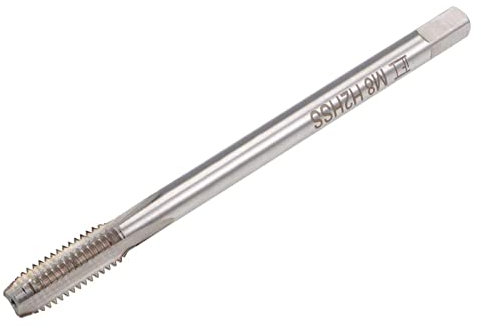 TA-VIGOR M8 x 1,25 mm extra largo recto flauta tornillo rosca macho, rosca fresadora con tolerancia H2, HSS recto 3 flautas métricas máquina grifo para perforación y roscado