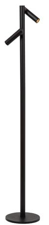 Lucide ANTRIM - wiederaufladbare Stehlampe Mit Leselampe - Akku/Batterie - LED Dim. - 2x2,2W 2700K - IP54 - Mit kabelloser Ladestation - Schwarz