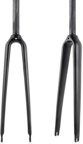 HIMALO Carbon Starre Gabel 700c Rennrad-Gabel 25,4mm Gerade Gabelschaft Gewindelos C-Bremse Vorderradgabel QR 9 * 100mm(Matte Black,UD)
