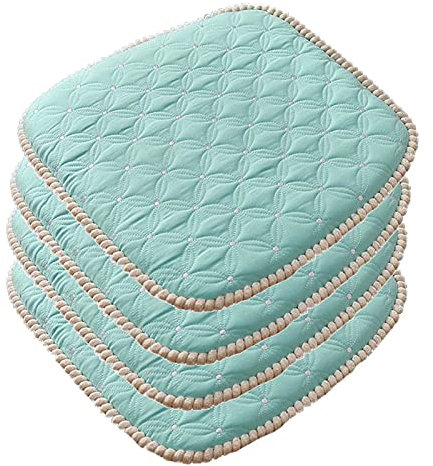 Stuhlkissen für Esszimmerstühle, 4 Stück, rustikal, Sitzkissen für Küchenstühle mit Bändern, waschbare und abnehmbare Stuhlpolster für Esszimmer, 18 x 18, universell für alle Jahreszeiten, H