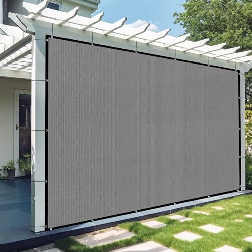 BELLE DURA 90% Light Grey Shade Cloth 8 X 8 FT Sun Shade Fabric for Outdoor Patio Greenhouse Pergola Replacement Shade Cover Canopy