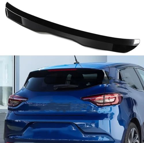 LohxA Aileron d'aile de Toit arrière de Voiture pour Renault Clio 4 IV 2012-2019, aileron arrière de hayon ABS, Aspect Noir Brillant/Fibre de Carbone,Glossy Black