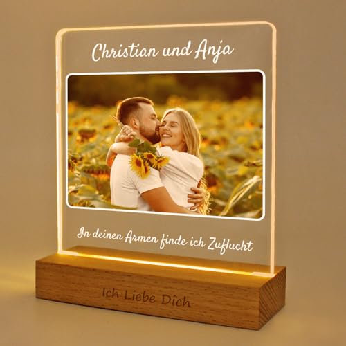 LASERO' Personalisierte Lampe mit Foto - Couple Geschenke für Jahrestag - Led Bild Personalisiert Geschenke Frauen und Männer