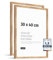 JUNOMI® Lot de 2 cadres photo en chêne de qualité supérieure - Format 30 x 40 cm - En chêne avec verre acrylique incassable