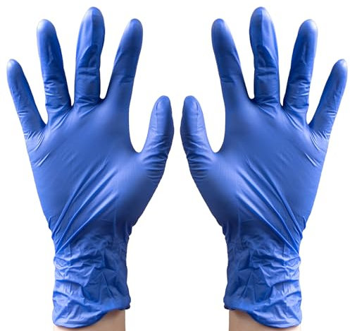 CHEF ROYALE Pack of 500 New Blue Vinyl Gloves - latex free gloves Surgicals Powder Free Medical Vinyl Gloves Multi Use Food Prep Gloves - Bulk Quantity Available (500, Extra Large)