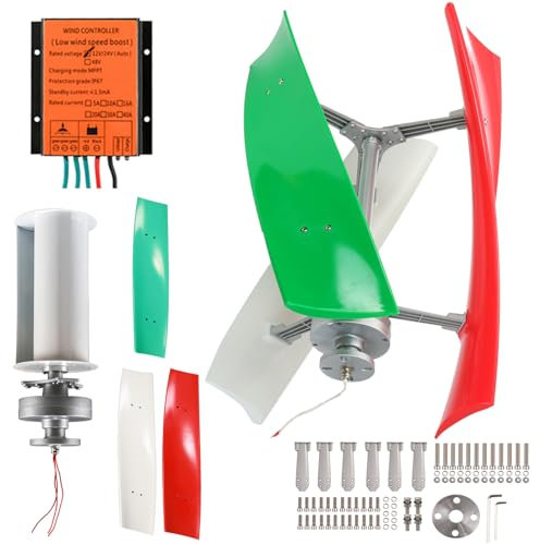 ZHOZHUT 400W Wind Generator Mit MPPT Regler 12V / 24V Vertical Windkraftanlage Helix-Magnetschwebachse Achse Windturbinengenerator Für Straßenbeleuchtung, Haushaltsstrom, Industriestrom,400w12v