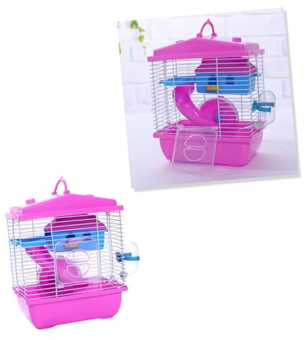 BESPORTBLE Doppelstöckiger Hamsterkäfig Aus Acryl Tragbares Tierheim Für Chinchillas Und Kleine Haustiere Umweltfreundliches Design Mit Lauffläche Und Wasserspender Für Spiel Schlaf Und