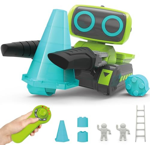 fisca RC Gabelstapler Roboter Kinder Spielzeug, Ferngesteuertes Roboter Auto mit Lichtern & Geräuschen,Kinderspielzeug Geschenk für Kinder ab 3 Jahren