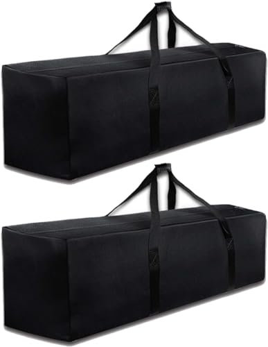 INFANZIA 197L Sporttasche, Extra Große Reisetasche mit Verbessertem Reißverschluss, Tragetasche mit Großer Kapazität，Stark und Wasserdicht, Geeignet für Reisen,Sport, 120x38x43 cm, Schwarz（2er Set）