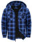 zitysport Veste Homme à Capuche Doublée Sweat à Carreaux Manteau Hiver avec Poches Flannel Veste de Bûcheron pour Hommes, Amateurs de Plein Air, Noir Bleu, XL