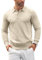 COOFANDY Men's Jumper Long Sleeve Polo Shirts Polo Neck Jumpers Smart Casual Knitted Jumpers Sweatshirts for Men Cream M