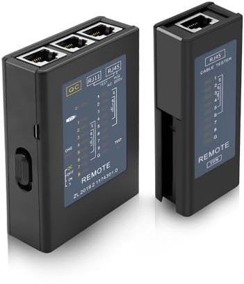 RUIZHI RJ45 Netzwerktester Network Tester - Netzwerk Testers für RJ45 RJ11 RJ12 Netzwerkkabel, QC,POE Lan Tester, Ethernet Durchgangsprüfer Kabeltester, Leitungstester Kabelprüfer