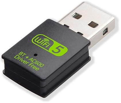 WLAN Stick Für Pc - 433MBit/s 5GHz, 150MBit/s 2,4GHz, Kompatibel mit Windows 11/10/8.1/8/7/XP, Kein Treiber installiert Werden müssen, Ausgestattet mit Bluetooth-Funktion