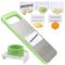 LELE LIFE Mandoline 6 en 1 pour cuisine, trancheuse à légumes multi-lames avec protège-main pour concombre, pommes de terre, julienne, légumes, râpe à gaufres