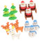 KICHOUSE 12-teiliges Weihnachtsmann-radiergummi-set Für Jungen Und Mädchen Neuartiges Weihnachtsschreibwaren-radiergummi-set Mit Hirsch Und Schneemann 4 Stück/box