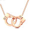 Collier menottes acier inoxydable femme argent ou or rose fait main cadeau anniversaire, noel, fête des mères (Or rose)