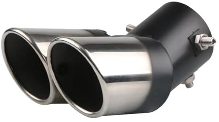 DZSQTUND Auspuffblenden Doppeltes Auspuffendrohr, Doppeltes Auslass-Endrohr Auspuff Blende(Style B)