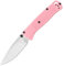 Joa Couteau de poche pliable avec manche G10 rose, couteau de survie en plein air, couteau de chasse, couteau à une main avec clip