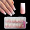 ZAHRVIA Faux Ongles, Faux Ongles Naturels Roses Court Carré Dégradés, Faux Ongles Acryliques en Amande à Bouts Roses, 120Pcs Glossy Full Cover Stick on Nails (Square Gradient Pink)