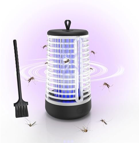 HONGXIAN Lámpara Antimosquitos Electrico, Mata Mosquitos Electrico 2000V 2.5W UV Lampara Mosquitos, Atrapa Mosquitos con LED,Cobertura de 20m²,Atrapa eficazmente Mosquitos, Moscas y Polilla