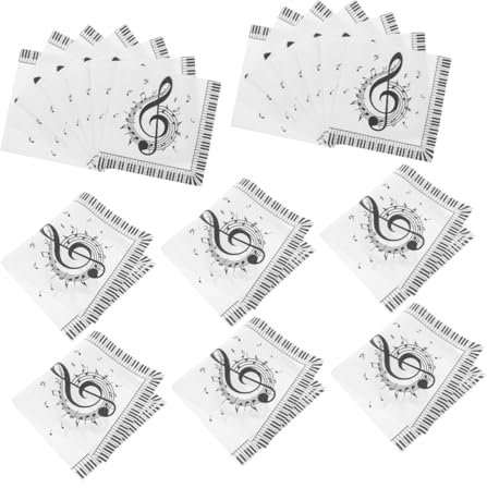 VALICLUD Musiknoten Servietten 40 StüCk – Dekorative Partyservietten FüR Feste Und Feiern Einmalige Hygienepapiere FüR Zuhause Bunte Musik Party Dekorationen
