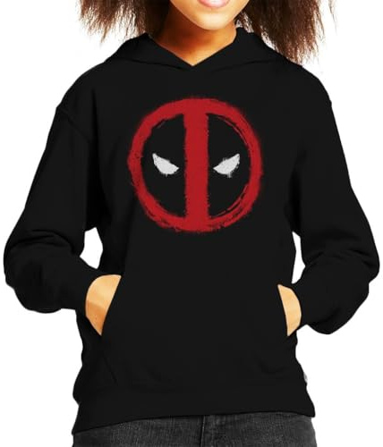 All+Every Marvel Deadpool Spray Paint Graffiti Logo Kid's Hooded Sweatshirt