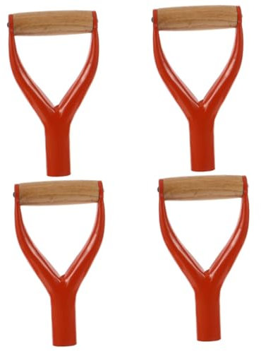 NUOBESTY 4 Pièces poignée de Remplacement de Pelle à Creuser Pelle bêche Remplacement du Manche de la Pelle poignée de Remplacement de Fourche à Creuser poignée pour Creuser en Bois Rouge
