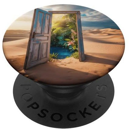 Fantasy Porte en bois Désert PopSockets PopGrip Adhésif