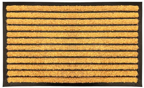 LS Bliss Coir Door Mat Heavy Duty Floor Mat Non Slip Indoor Outdoor Doormat Durable Shoe Scraper Removes Dirt Mud & Grass Ideal for Front Door Patio & Entrance (pack of 1)