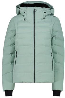 CMP Woman Jacket FIX Hood Jade - 44 | Clima-Protect-Membran, Schutz vor Nässe, leichte Wärmeisolierung, Schutz vor Wind