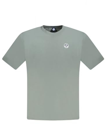 North Sails Herren-T-Shirt aus organischem Baumwolljersey mit Logo-Patch, Large