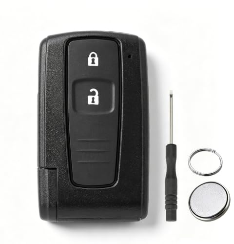 2 Button Key Fob Case Cover for Toyota Prius 2004-2009, Corolla Verso | Empty Key Shell With CR2032 Battery, Easy to Replace Remote Key Casing, No programming required