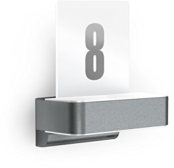 Steinel LED Hausnummernleuchte L 820 S anthrazit, inkl. Hausnummern, 9,8 W, 679 lm, 160° iHF-Bewegungsmelder, max. 5m Reichweite…