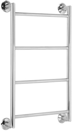 Manissa Leeds Traditional Wall Mounted Heated Towel Rail 600mm x 1000mm | Stainless Steel, 521BTU, Mirror Polished Finish, Rust-Resistant