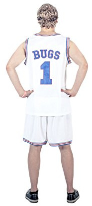 FREEZE Space Jam Tune Squad Logo Bugs Bunny #1 White Basketball Jersey