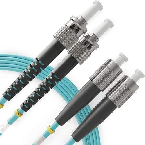 BEYONDTECH LWL-Kabel ST zu FC OM3 Duplex Multimode (4 Meter) - UPC/UPC Doppel-LWL-Patchkabel - 50/125 (LSZH)