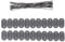Ventanara® Befestigungsclips PVC Sichtschutzmatten Befestigungsdraht 15cm (22 Stück, Grau)