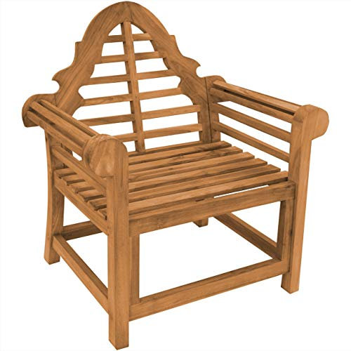 Teako Design Marlborostuhl Caserta Teak unbehandeltes Massivholz wetterfest Teakholz Gartenstuhl rustikal Holzstuhl
