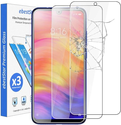 ebestStar - kompatibel mit Xiaomi Redmi Note 7 Panzer Schutz Glas (x3 Stück) Note 7 Pro Schutzfolie, 9H gehärte Schutzglas, HD Displayschutz, Ultrabeständig