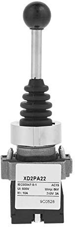 Gancon Interruttore Momentaneo a Joystick, Interruttore con Ritorno a Molla, XD2PA22CR 2NO Interruttore a Joystick Momentaneo con Ritorno a Molla a 2 Posizioni per Componenti Elettronici Industriali