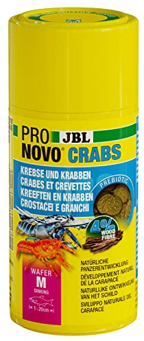 JBL PRONOVO CRABS WAFER, mangime primario per aragoste, granchi e stenopodidae da 1-20 cm, compresse di mangime per aragoste, taglia M, 100 ml