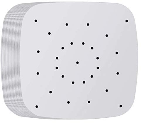 200pcs 8.5inch Square Perforated Parchment Paper Sheets, Premium Nonstick Bamboo Steamer Liner for Air Fryers, Steaming Basket, Oven, Baking, Cooking