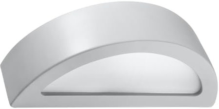 SOLLUX Wandleuchte ATENA Halbkreislampe Keramik Wandbeleuchtung LED Birne Geometrisch Minimalistisch Einfache Installation Farbe Grau 40,5x14,5x10 cm