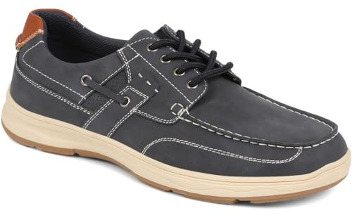 Pavers Men's Casual Lace Up Shoes in Navy with Lace Eyelet Details - Comfortable Wide Fit - Elegant Classic Gents Footwear - Size UK 9 / EU 43