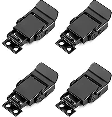QWORK® 4 Stück Edelstahl Spannverschluss mit Befestigungsschrauben, Bordwandverschluss Haspen, Ideal als Kistenverschluss Klappverschluss