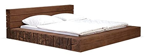Woodkings® Holz Bett 180x200 Crusher Doppelbett Mango-Holz rustikal Schlafzimmer Massivholz Design Ehebett Balkenbett Naturmöbel Echtholzmöbel