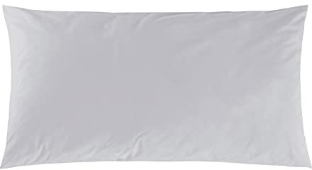 Decoper ® Mako-Satin Kissenbezug aus 100% Baumwolle | Atmungsaktiv & kuschelig weich | Farbe Silber Hellgrau | 1 teilig - 40 x 80 cm