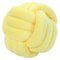 Koomuao Knotenkissen Rund Weicher Samtstoff Knoten-Ball-Kissen Nordische Dekokissen Zierkissen Knoten Geknotetes Kissen für Sofa, Bett, Wohnzimmer, Babyzimmer (Gelb, 22cm)