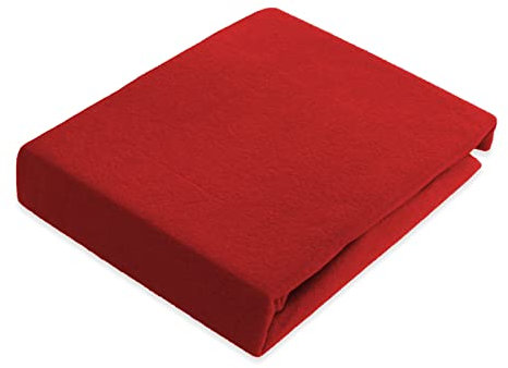 Spannbettlaken 140x200-160x200 cm Thermo Fleece Winter Flausch Bettlaken Spannbetttuch Weich Gemütlich Microfaser Teddyflausch, Farbe Rot