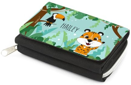 Striefchen® Geldbörse für Kinder mit Tier Motiv und Wunschnamen Tiger